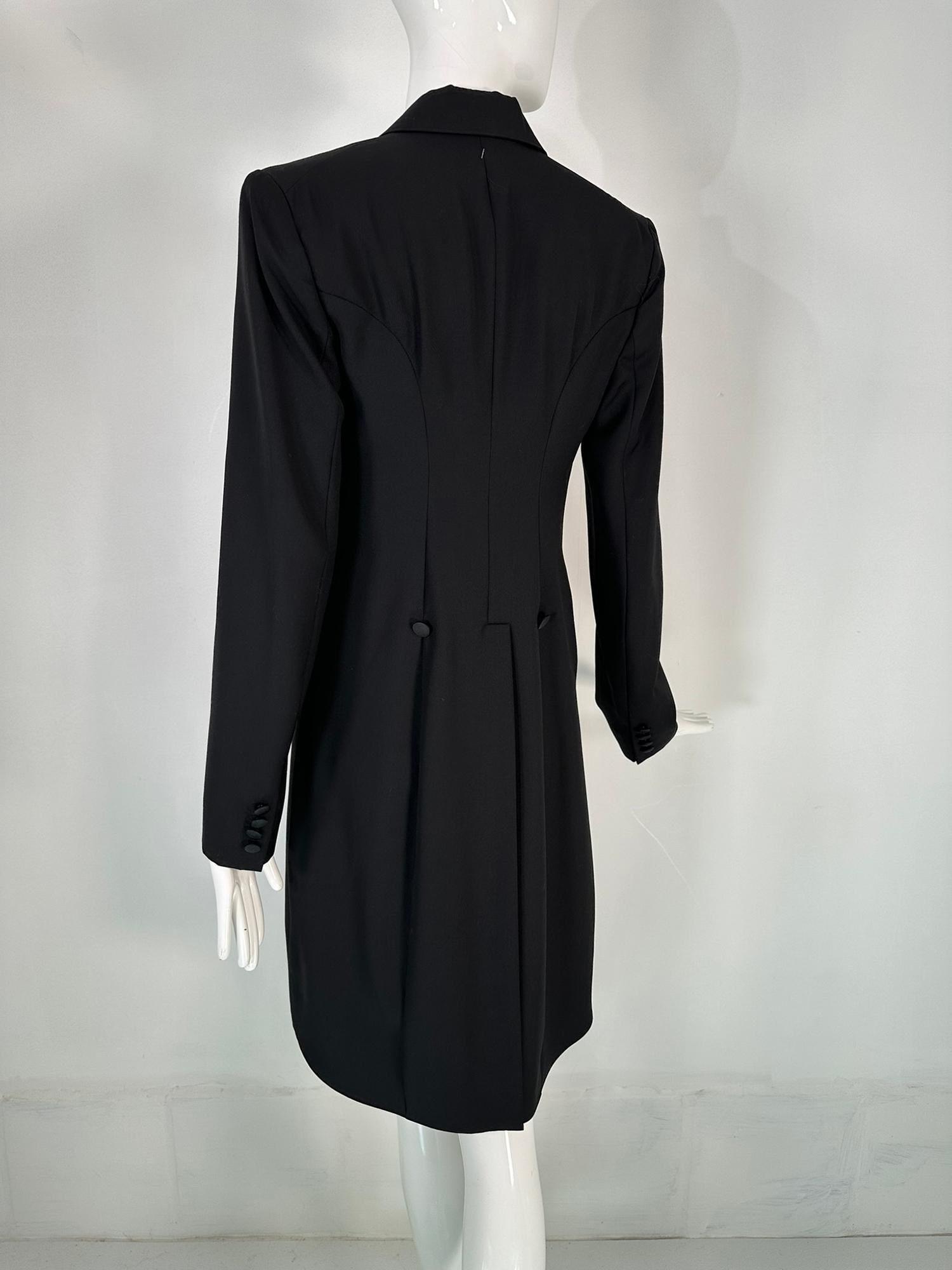 Ralph Lauren Women's Black Fine Wool & Silk Cutaway Evening Tail Coat 8 en vente 3