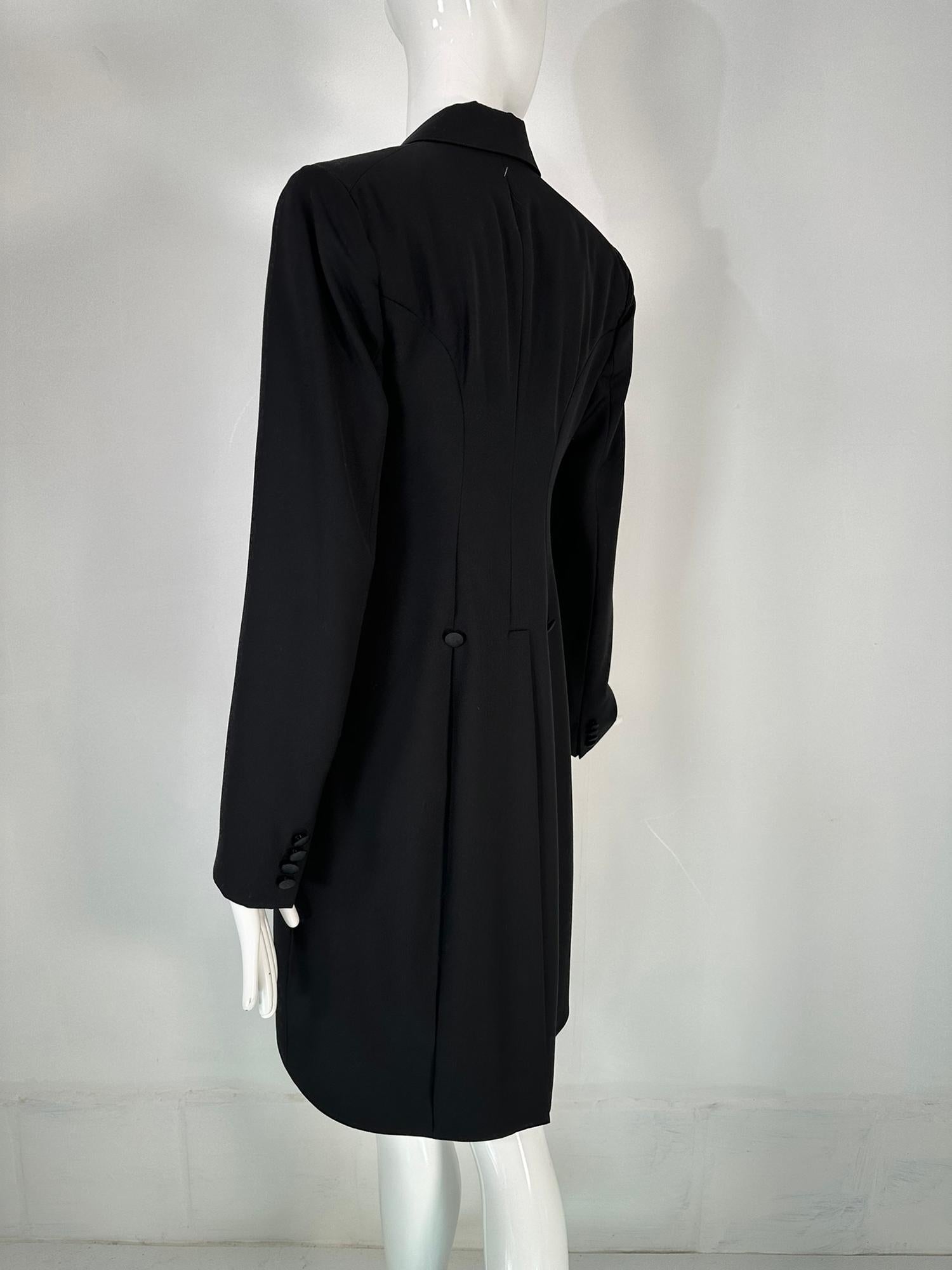 Ralph Lauren Women's Black Fine Wool & Silk Cutaway Evening Tail Coat 8 For Sale 5