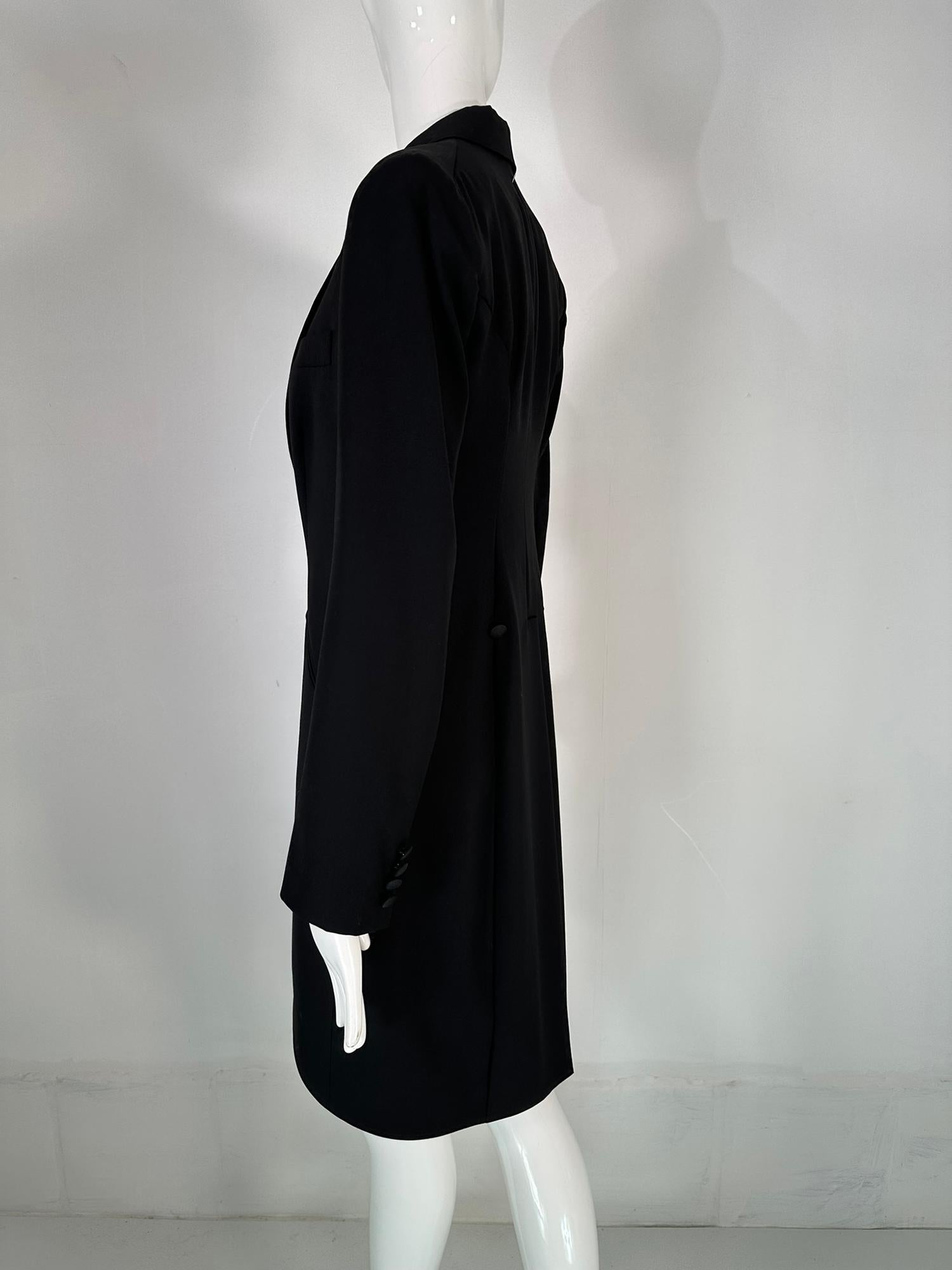 Ralph Lauren Women's Black Fine Wool & Silk Cutaway Evening Tail Coat 8 For Sale 6