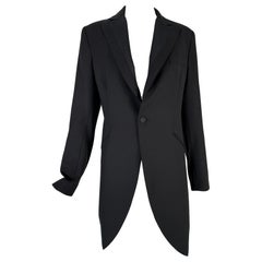 Ralph Lauren - Cappotto da sera in lana e seta nera con coda a scomparsa 8