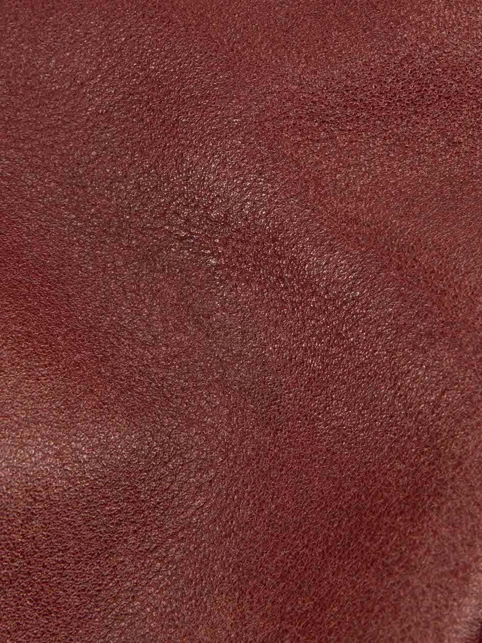 Ralph Lauren Women's Lauren Ralph Lauren Burgundy Leather Hobo Shoulder Bag For Sale 2