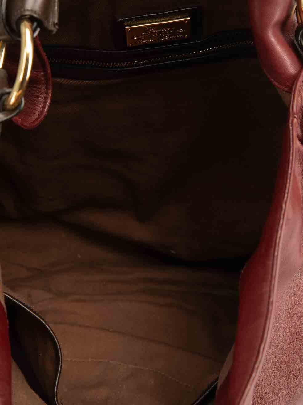 Ralph Lauren Women's Lauren Ralph Lauren Burgundy Leather Hobo Shoulder Bag 4