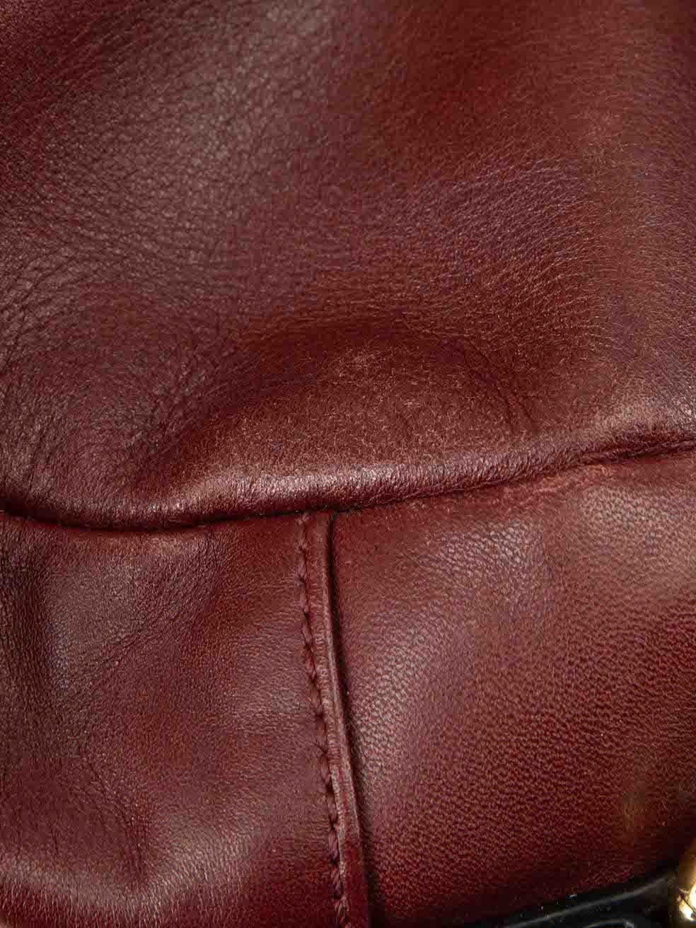 Ralph Lauren Women's Lauren Ralph Lauren Burgundy Leather Hobo Shoulder Bag For Sale 5