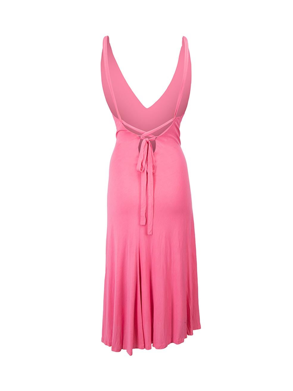 Ralph Lauren Women's Pink Sleeveless Strappy Summer Dress In Good Condition In London, GB
