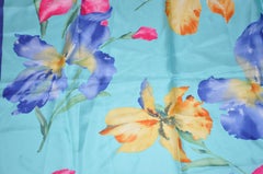 Ralph Lauren Wonderfully Beautiful "Summer Orchid Bloom" Silk Scarf