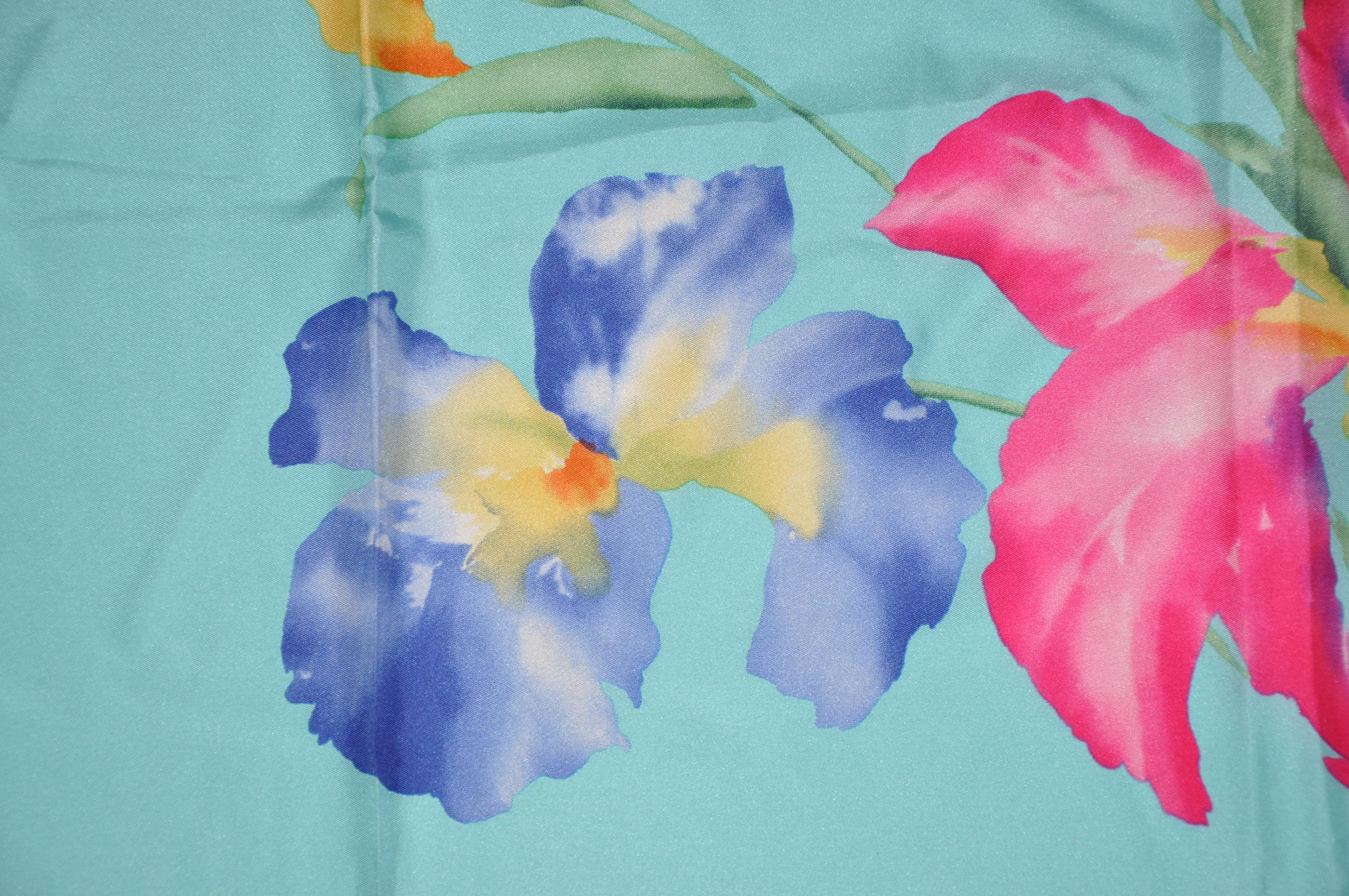Ralph Lauren Wunderschöner Seidenschal „Sommer Orchidee Bloom“ von Ralph Lauren für Damen oder Herren im Angebot