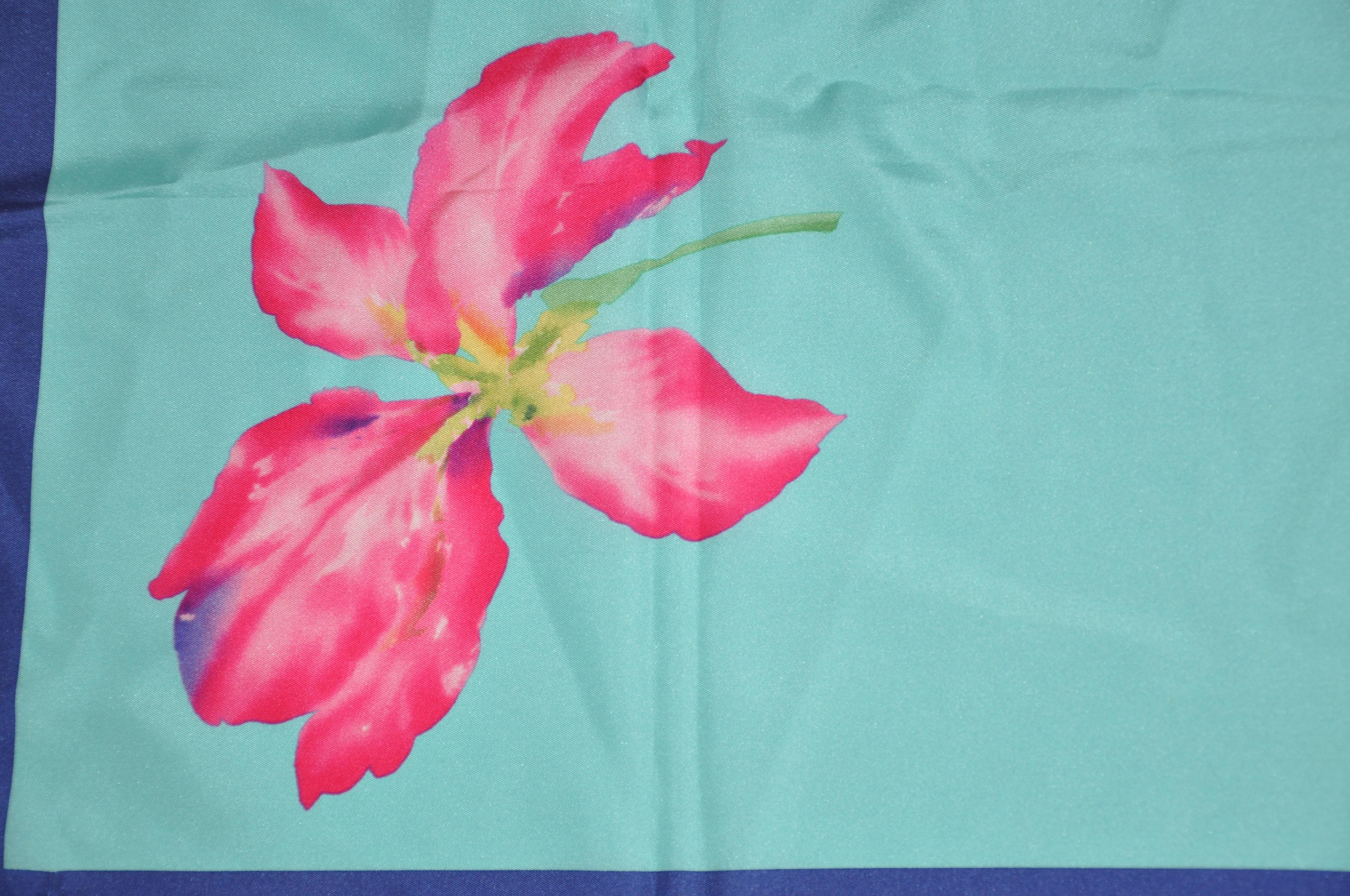 Ralph Lauren Wunderschöner Seidenschal „Sommer Orchidee Bloom“ von Ralph Lauren im Angebot 1