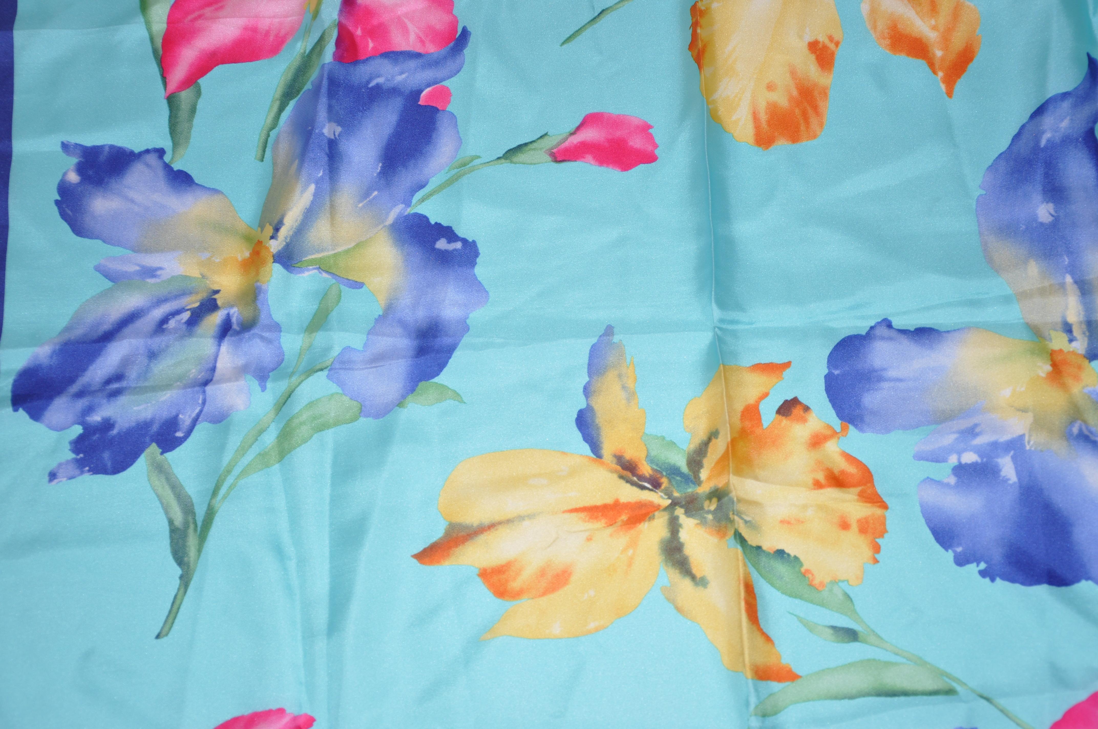 Ralph Lauren Wunderschöner Seidenschal „Sommer Orchidee Bloom“ von Ralph Lauren im Angebot 3