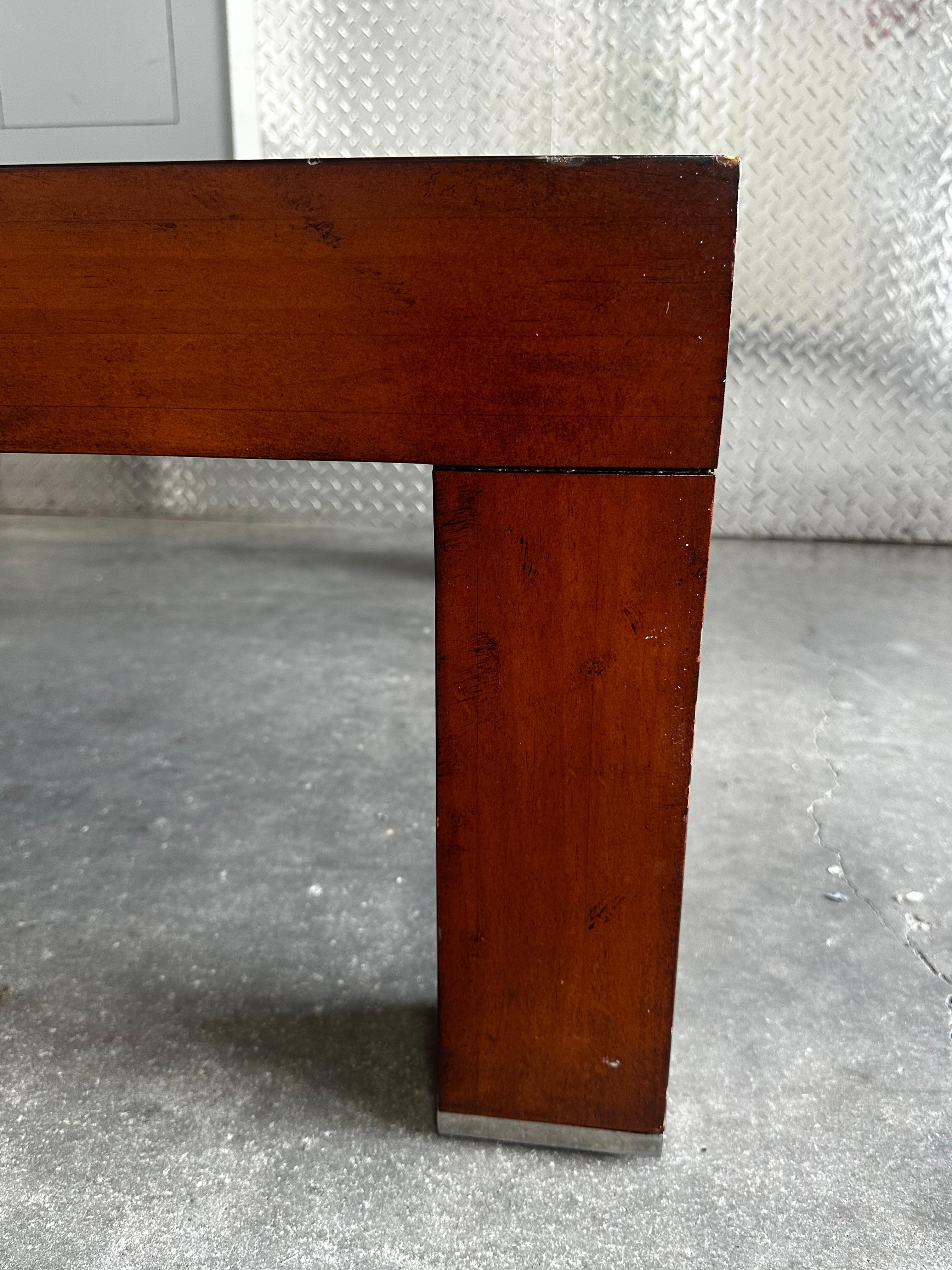 Mesa de centro Ralph Lauren Wood Modern Barn Seagrass Glass en venta 7