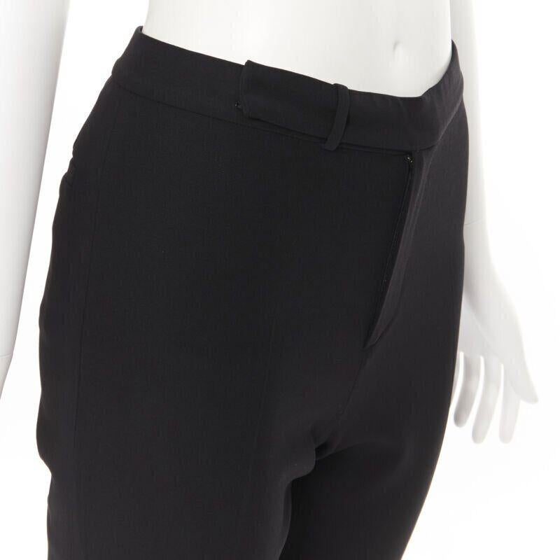 Pantalon de travail en laine RALPH LAUREN noir à jambe étroite et à poches dissimulées US2 26