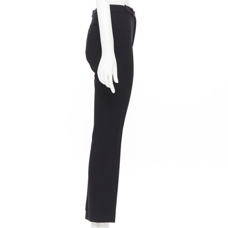 Pantalon de travail en laine RALPH LAUREN noir à jambe étroite et à poches dissimulées US2 26