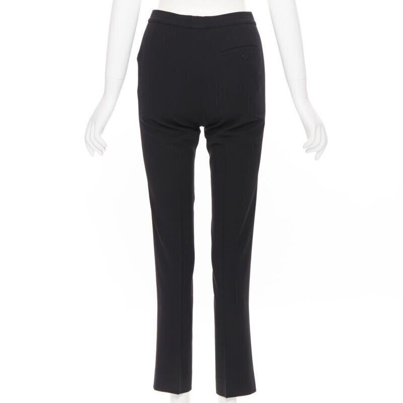 Pantalon de travail en laine RALPH LAUREN noir à jambe étroite et à poches dissimulées US2 26