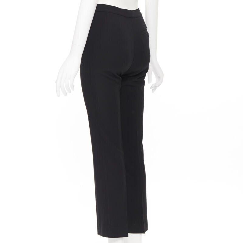 Pantalon de travail en laine RALPH LAUREN noir à jambe étroite et à poches dissimulées US2 26