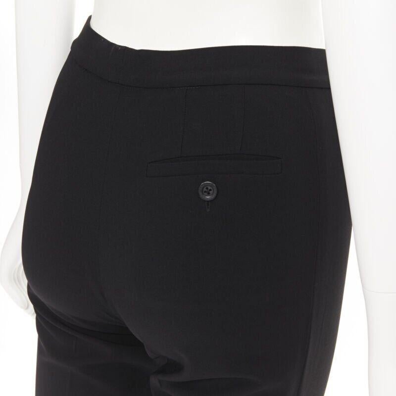 Pantalon de travail en laine RALPH LAUREN noir à jambe étroite et à poches dissimulées US2 26