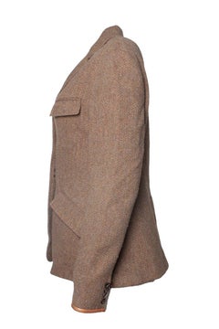 Ralph Lauren, wool blazer with leather details