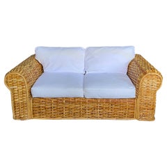 Ralph Lauren Woven Rattan and Bamboo Sofa