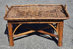 Ralph Lauren Woven Rattan Tray Top and Bamboo Cocktail Table