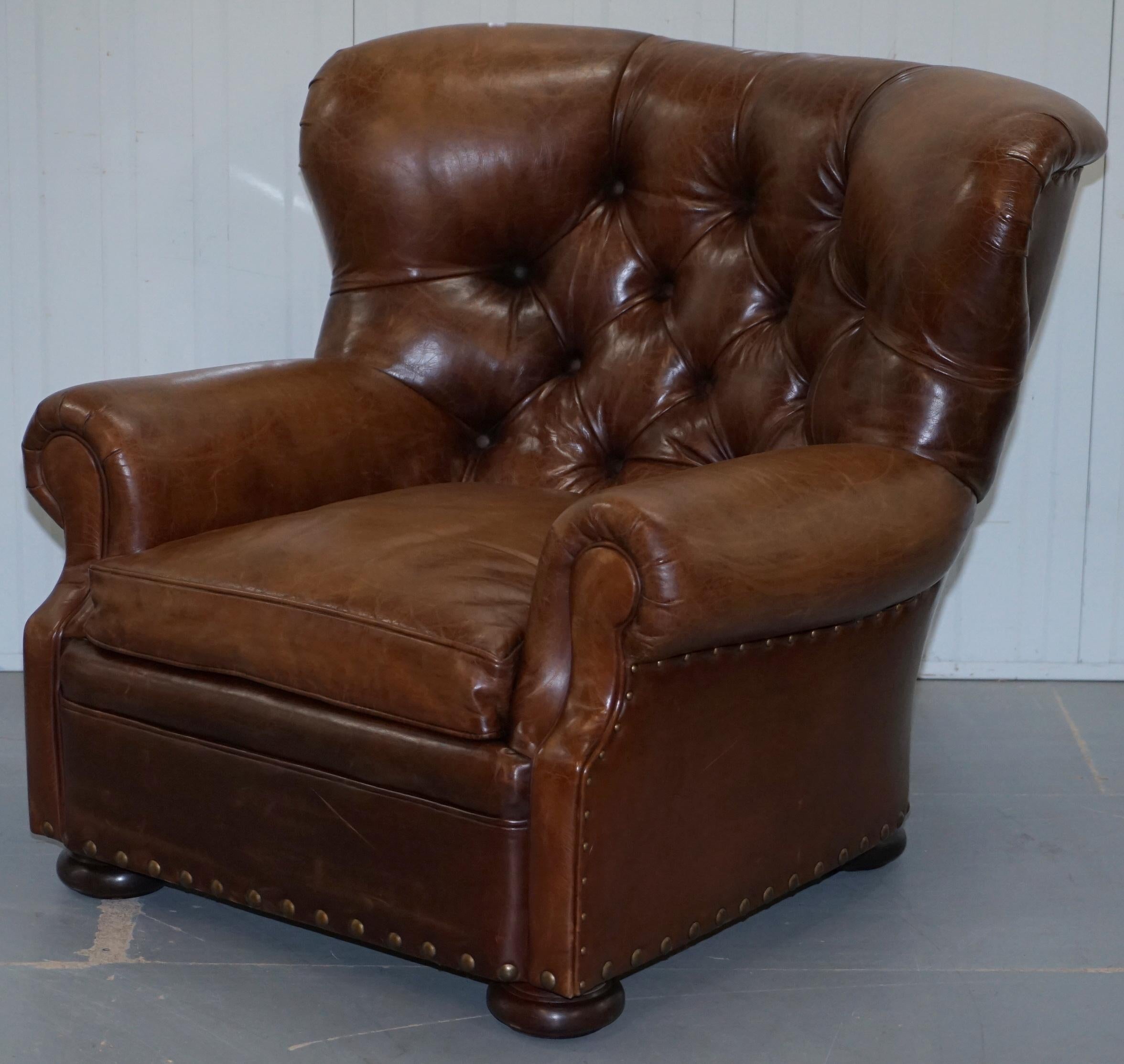 ralph lauren leather armchair