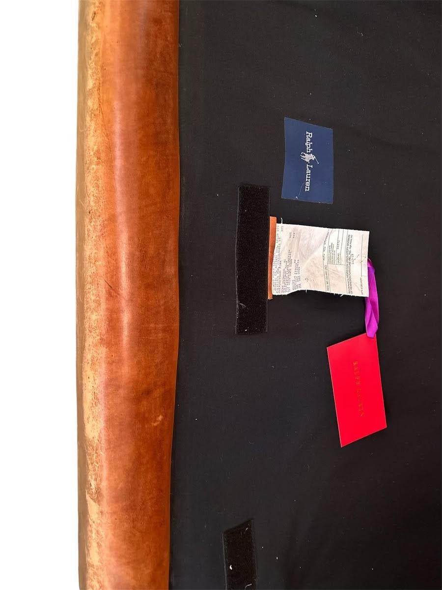 Ralph Lauren Writer's Aged Brown Leather Leather Sofa In Distressed Condition In Pasadena, CA