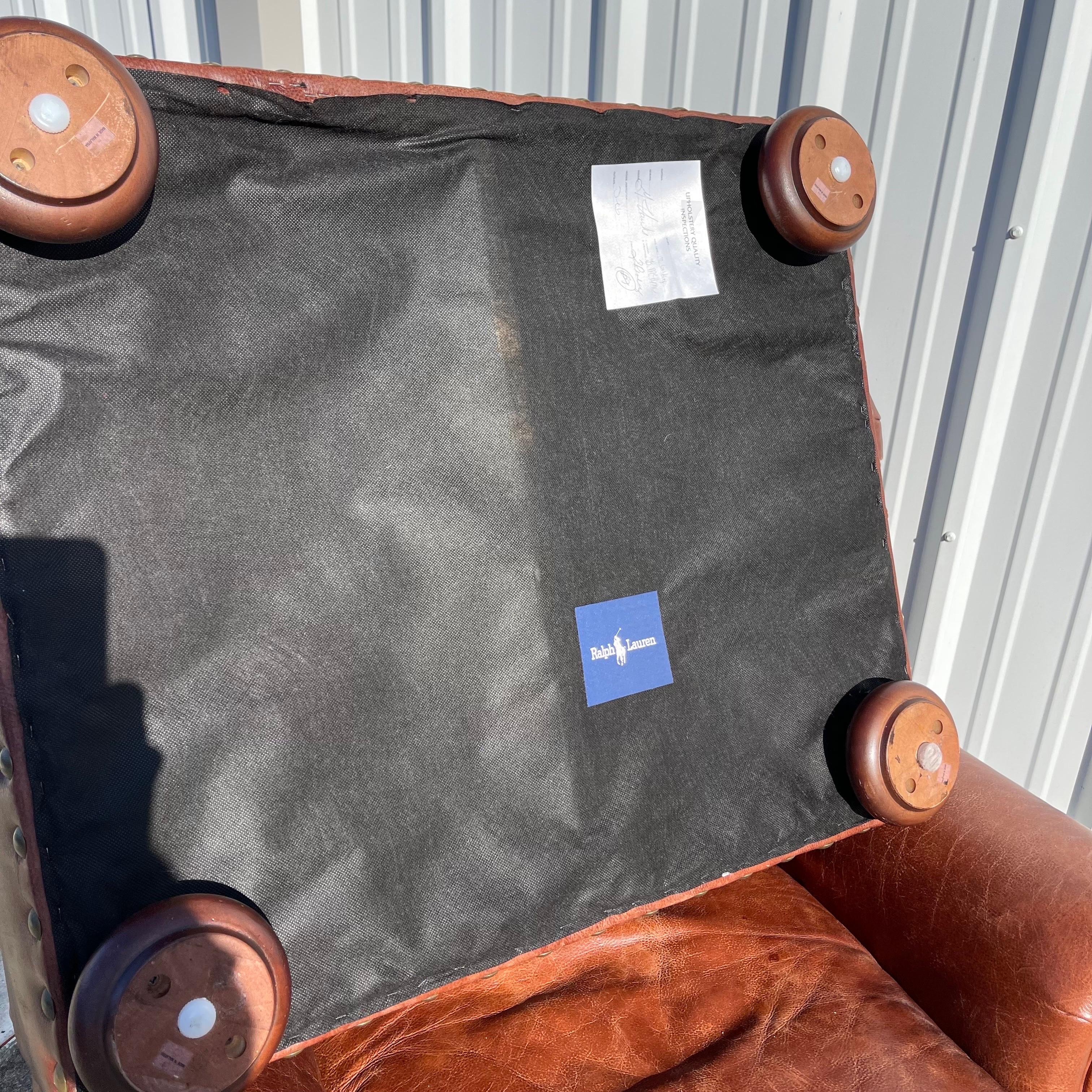 Ralph Lauren “Writer’s Chair” Tufted Leather Club Lounge Chair & Ottoman 1