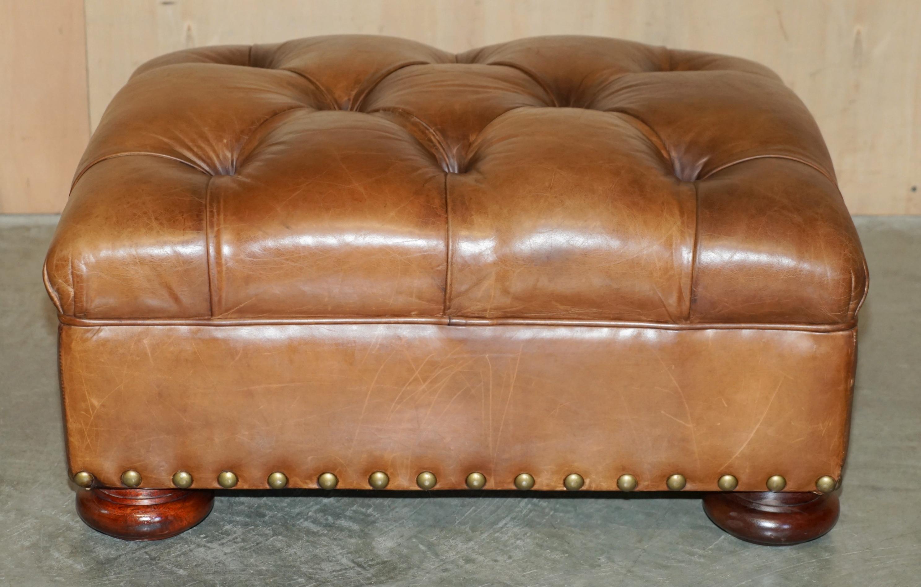leather footstool ottoman