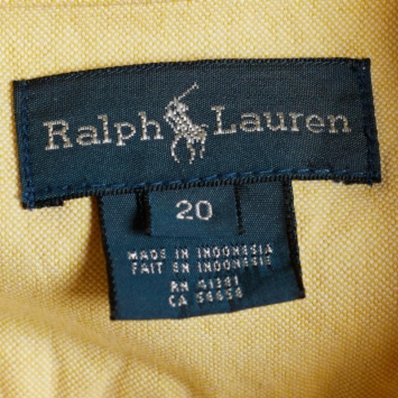 Ralph Lauren Gelbes Hemd aus Baumwolle mit Knopfleiste XXXL im Zustand „Gut“ im Angebot in Dubai, Al Qouz 2