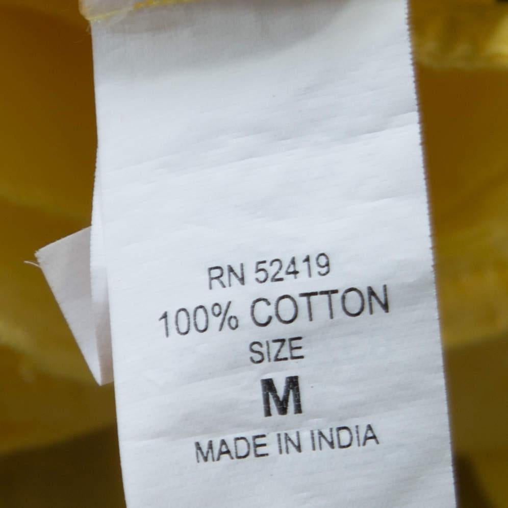 Ralph Lauren Yellow Crinkled Cotton Ruffled Halter Sundress M For Sale 1