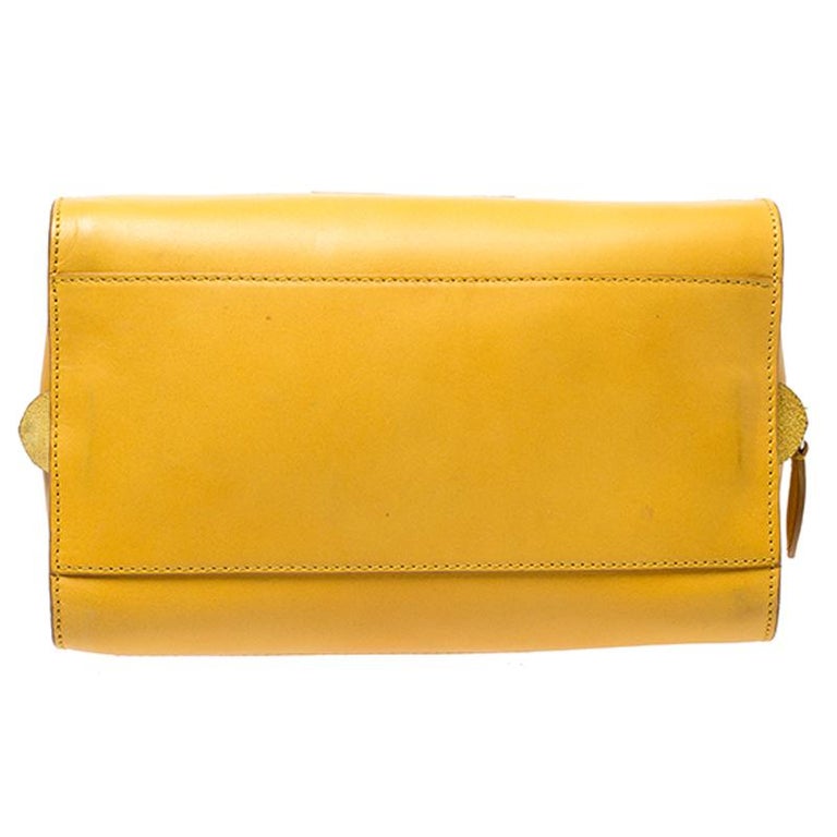 Ralph Lauren Yellow Leather Stirrup Boston Bag at 1stDibs