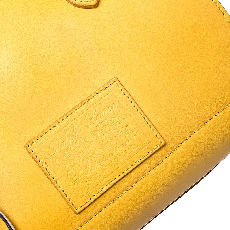 Ralph Lauren Yellow Leather Stirrup Boston Bag 1