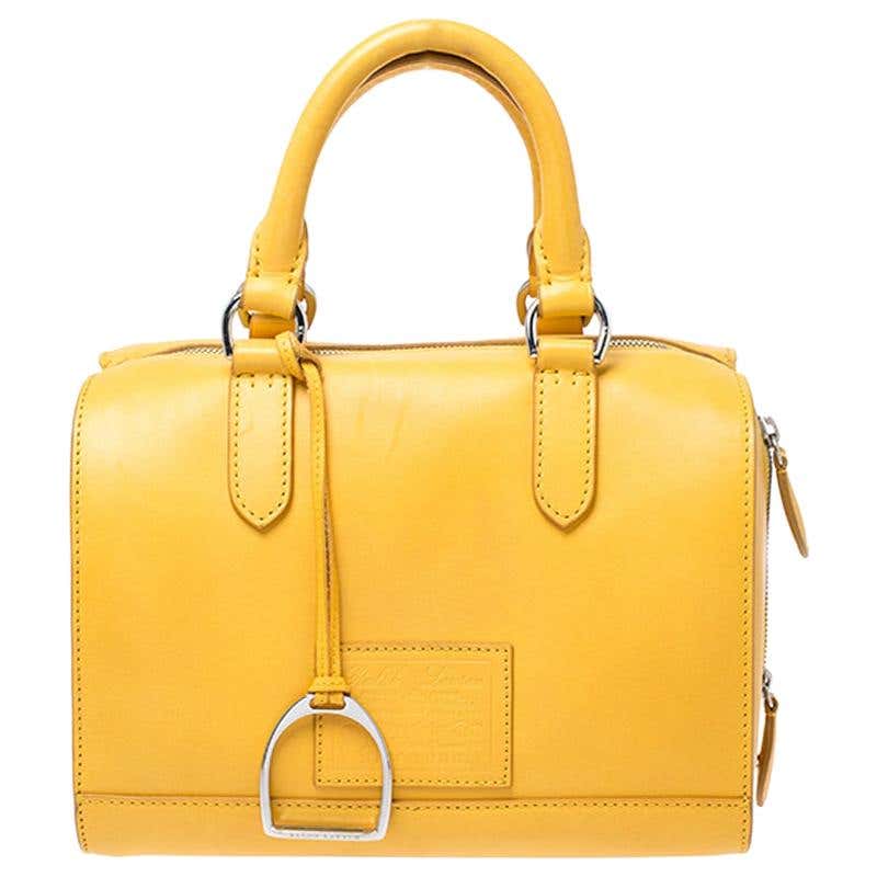 Ralph Lauren Yellow Leather Stirrup Boston Bag at 1stDibs
