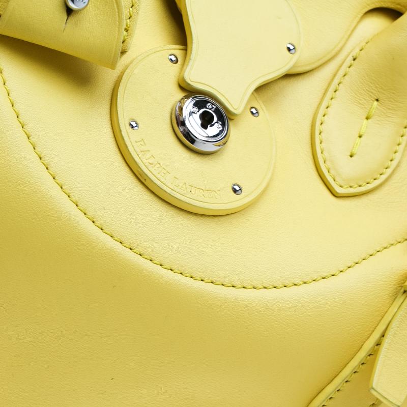 Ralph Lauren Yellow Soft Leather Ricky 33 Tote 2