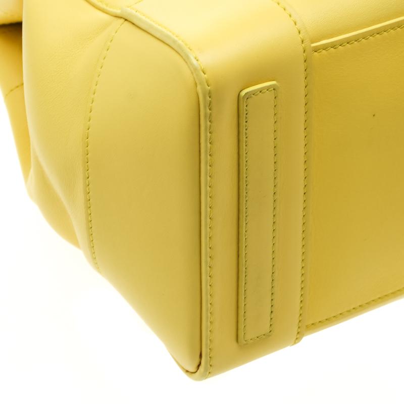 Ralph Lauren Yellow Soft Leather Ricky 33 Tote 4