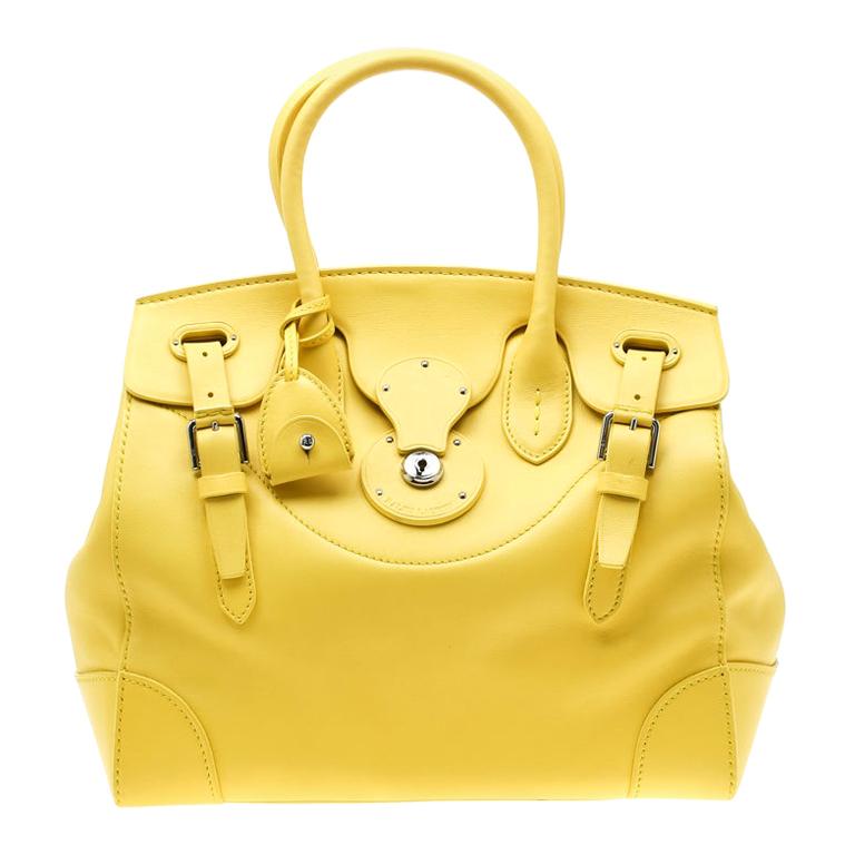 Ralph Lauren Yellow Soft Leather Ricky 33 Tote