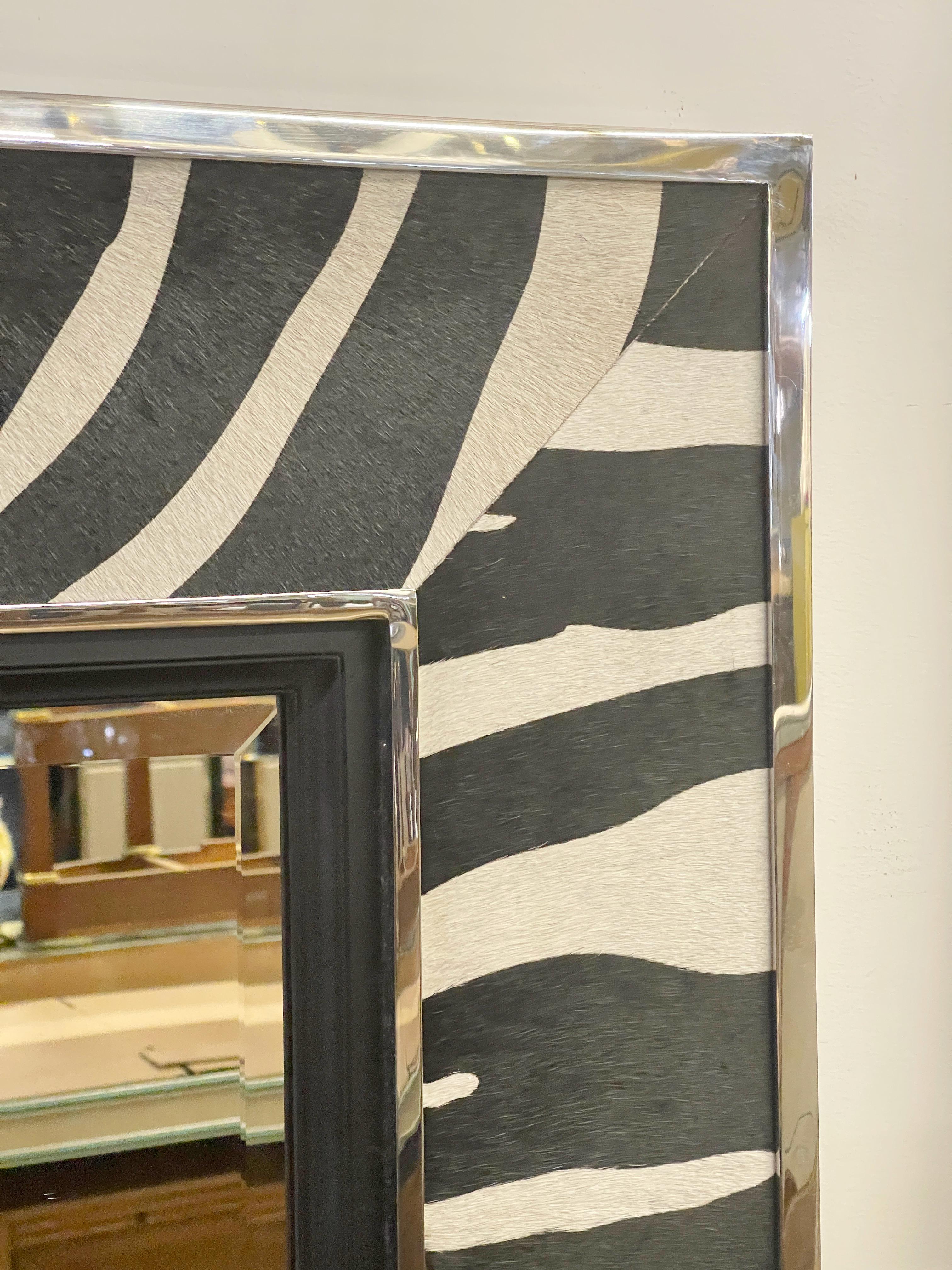 Beveled Ralph Lauren Zebra Mirror