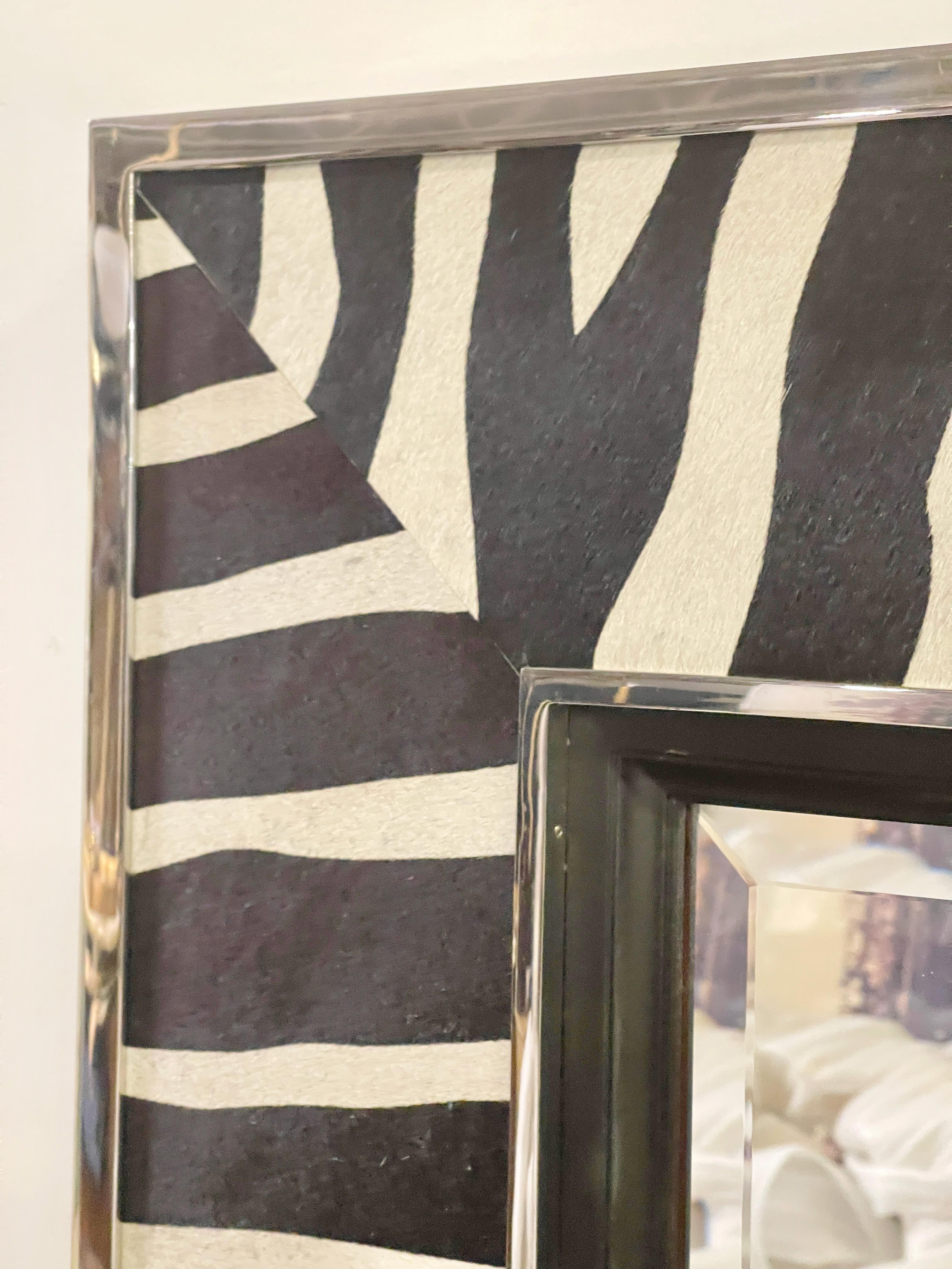 Ralph Lauren Zebra Mirror In Good Condition In Hanover, MA