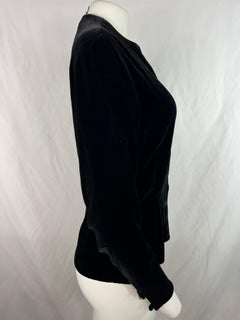 Ralph Laurent Black Velvet Top Blouse, Size 10