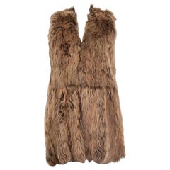 Gilet RALPH LAURENT marron en fourrure de mouton SHEARLING S
