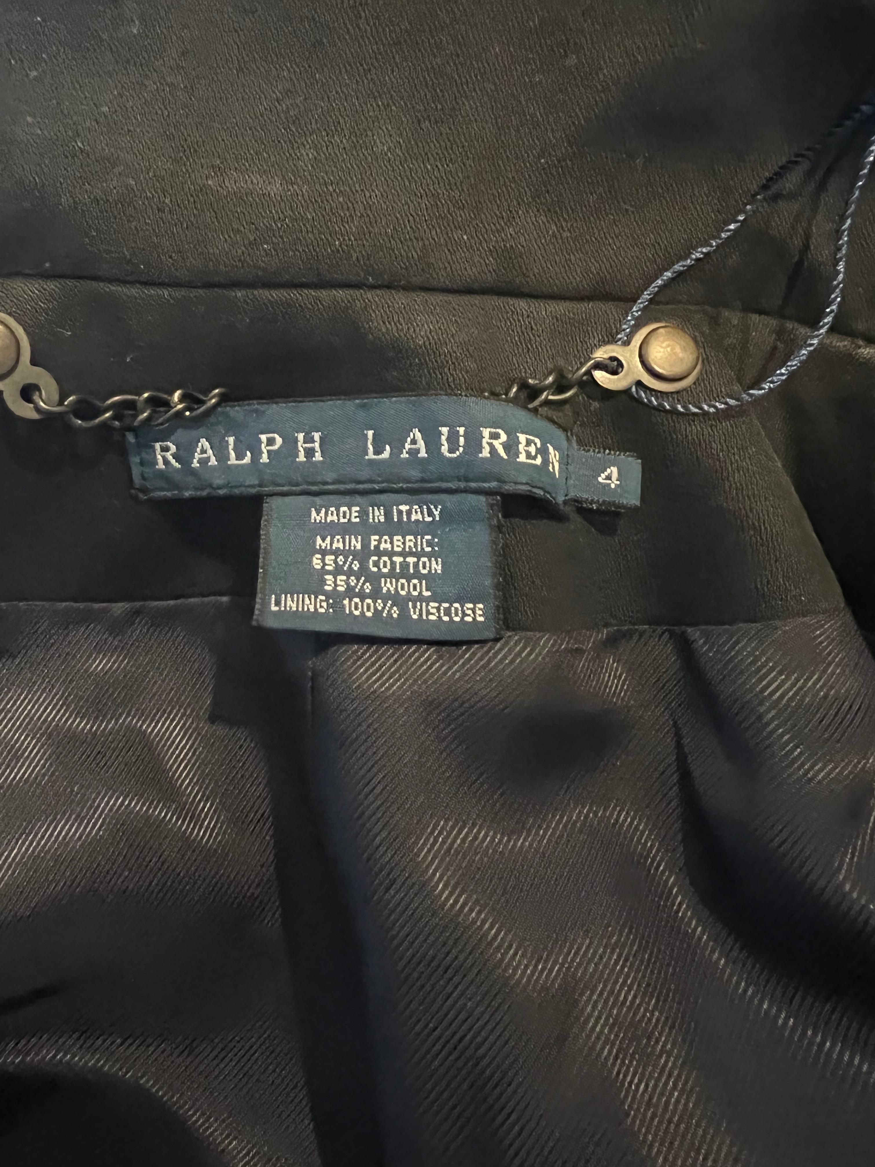 Ralph Laurent Navy Blazer Jacket, Size 4 For Sale 2