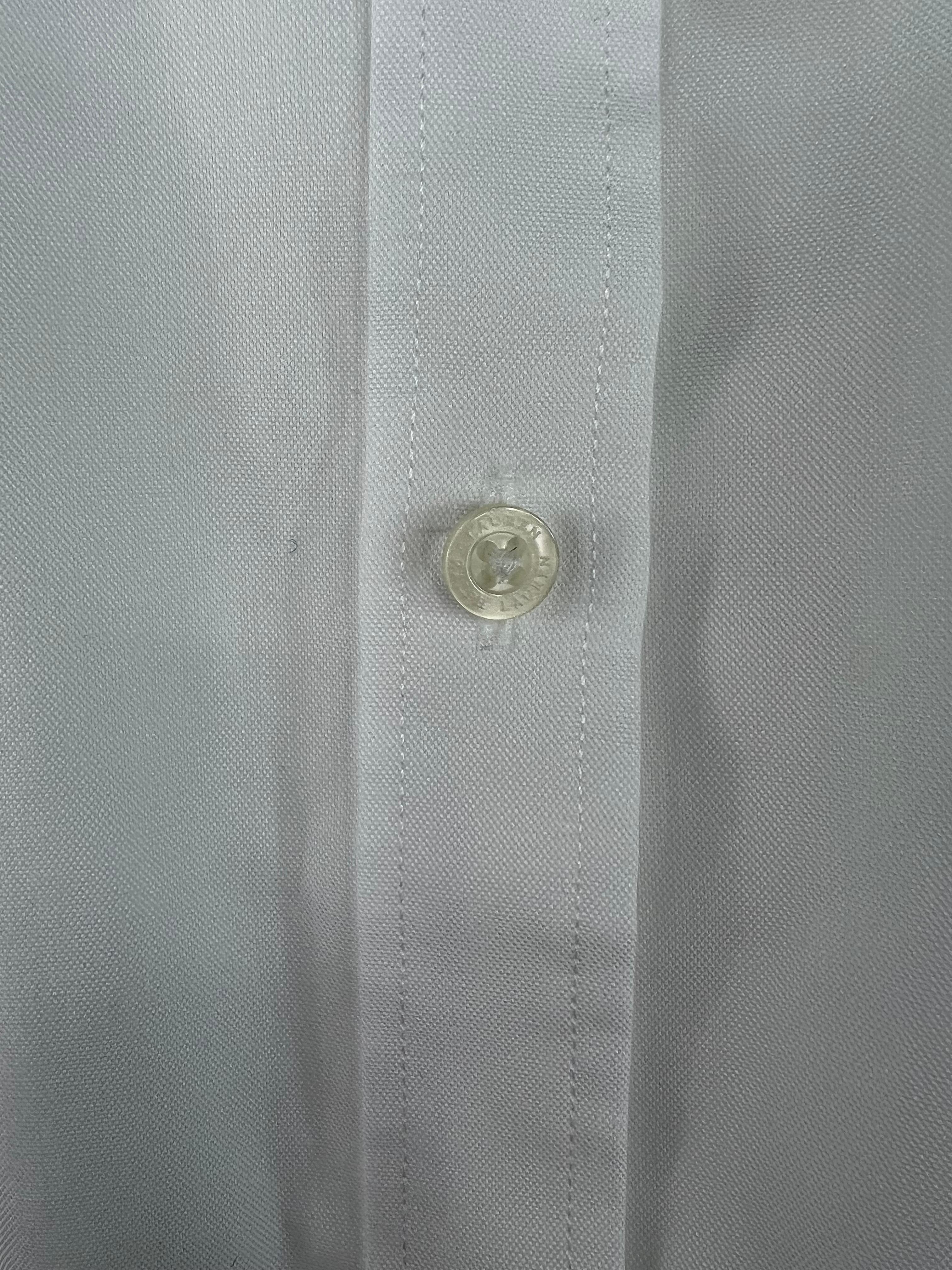 Gris Chemisier boutonné en coton blanc Ralph Laurent, Taille Large  en vente
