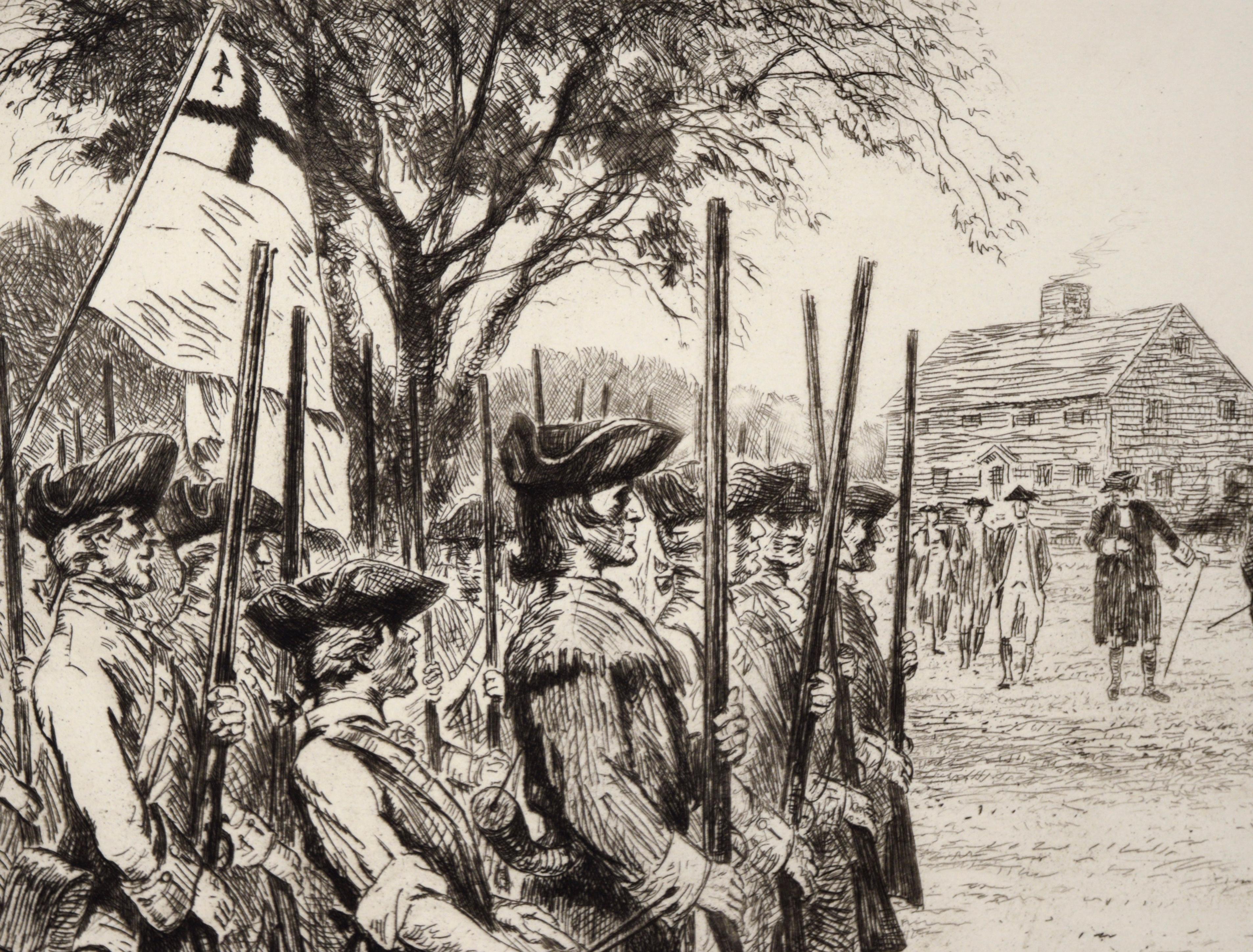 Washington asume el mando - Aguafuerte sobre papel - Print Impresionista de Ralph Ludwig Boyer