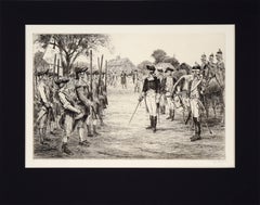 Washington assume il comando - Acquaforte su carta