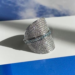 Ralph Masri '1919' 18kt White Gold Diamond Blue Topaz Pavé Ring