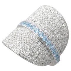 Ralph Masri '1919' 18kt White Gold Diamond Blue Topaz Pavé Ring