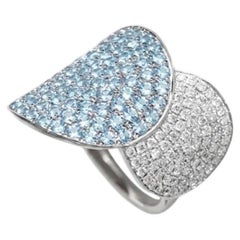 Ralph Masri '1919' 18kt White Gold Diamond Blue Topaz Ring