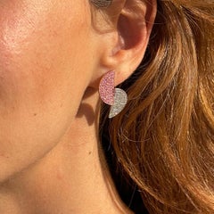 Boucles d'oreilles demi-lune Ralph Masri 1919 Diamond Pink Sapphire