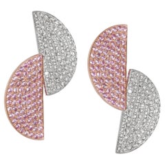 Boucles d'oreilles demi-lune Ralph Masri 1919 Diamond Pink Sapphire