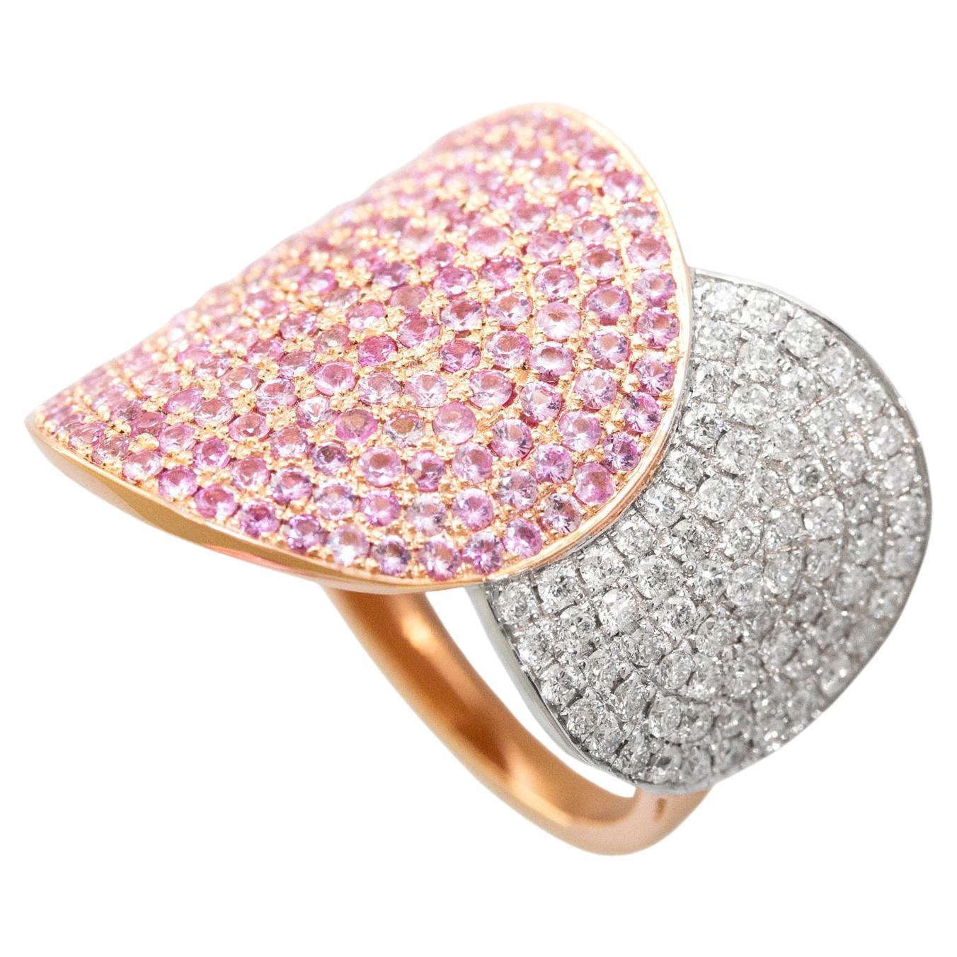 Anillo Ralph Masri 1919 Diamante Zafiro Rosa