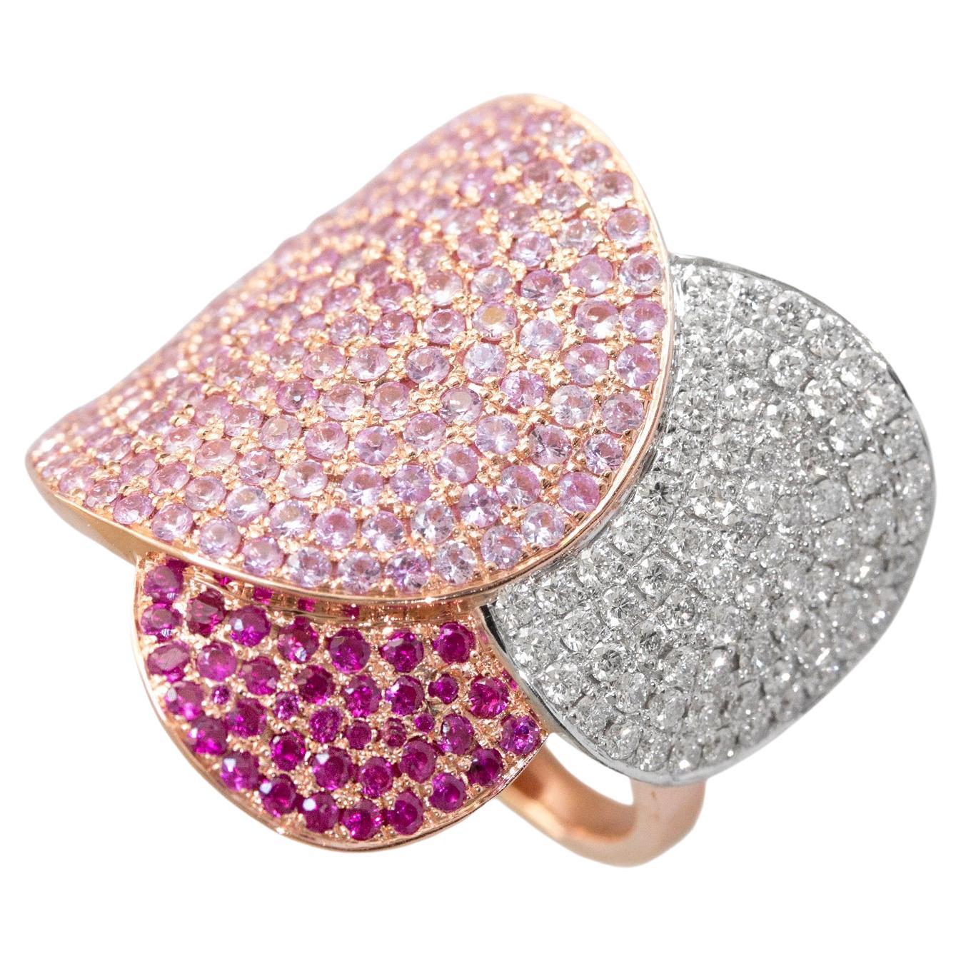 For Sale:  Ralph Masri 1919 Diamond Ruby Pink Sapphire Cocktail Ring