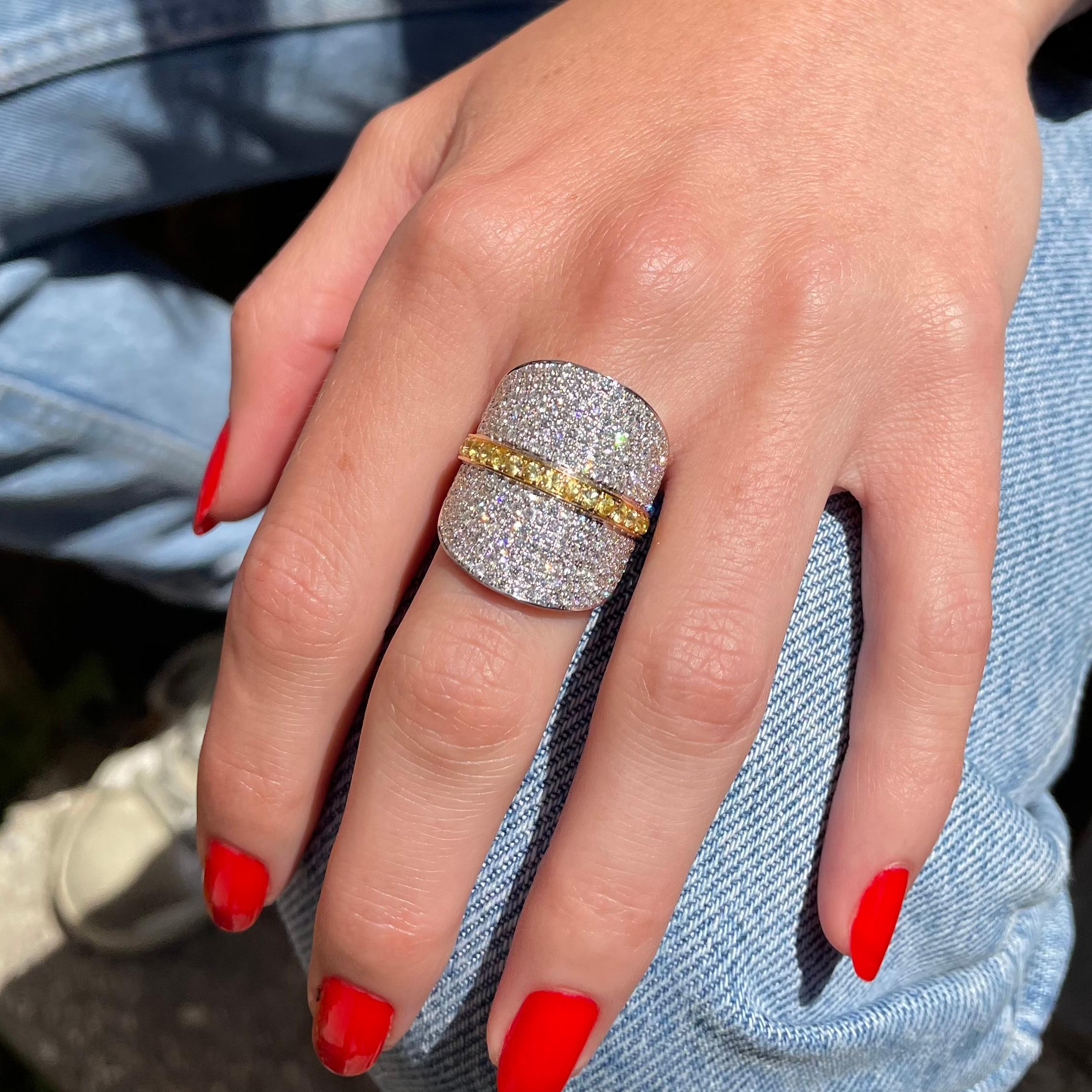 For Sale:  Ralph Masri '1919' Diamond Yellow Sapphire Cocktail Ring 2