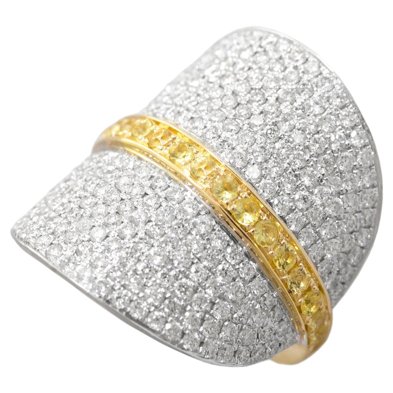For Sale:  Ralph Masri '1919' Diamond Yellow Sapphire Cocktail Ring